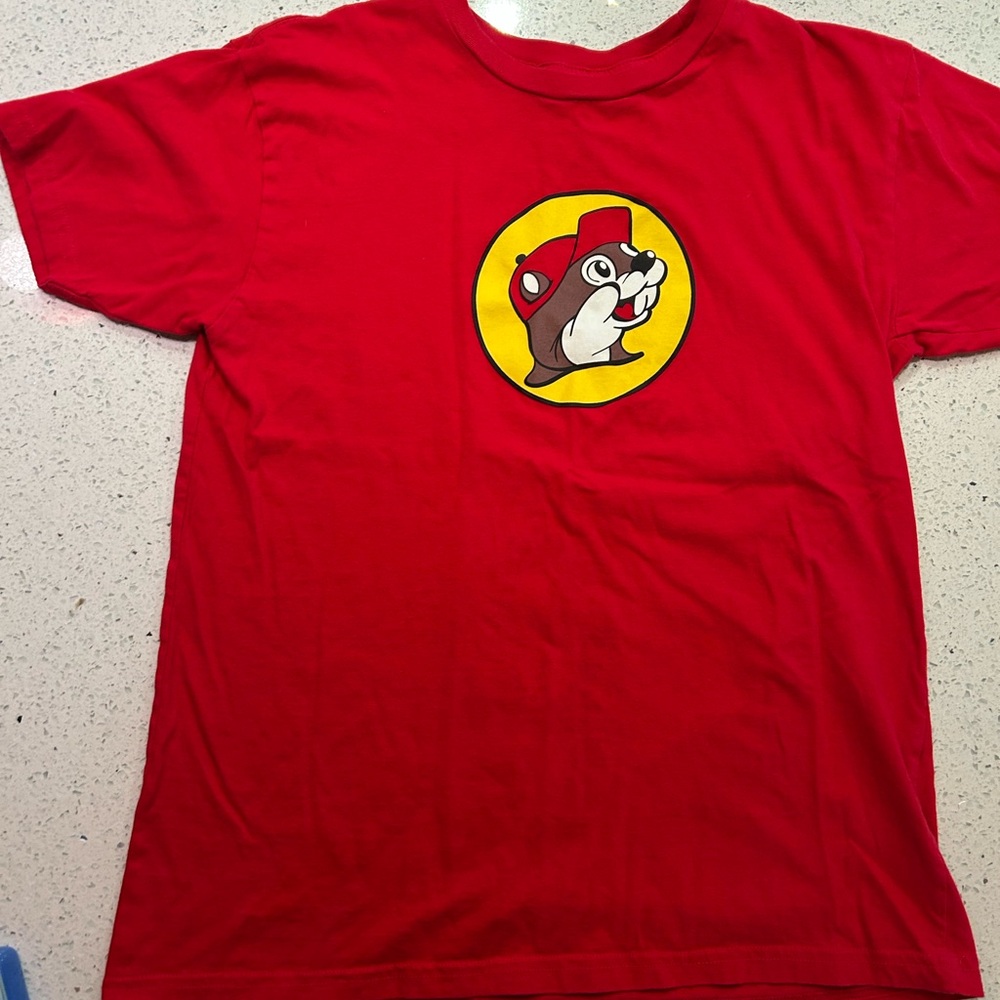 Red Graphic Short-Sleeve Women’s Tee with Mascot Logo